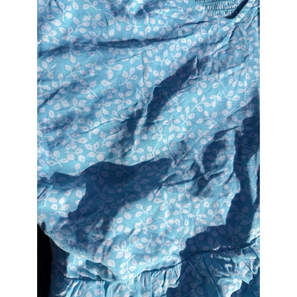 Draper James RSVP Light Blue Floral Ruffle Peplum Tank Top – Size XXL - Picture 2 of 8